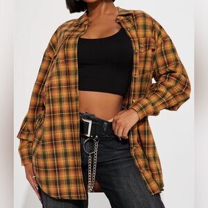 Oversized flannel top
